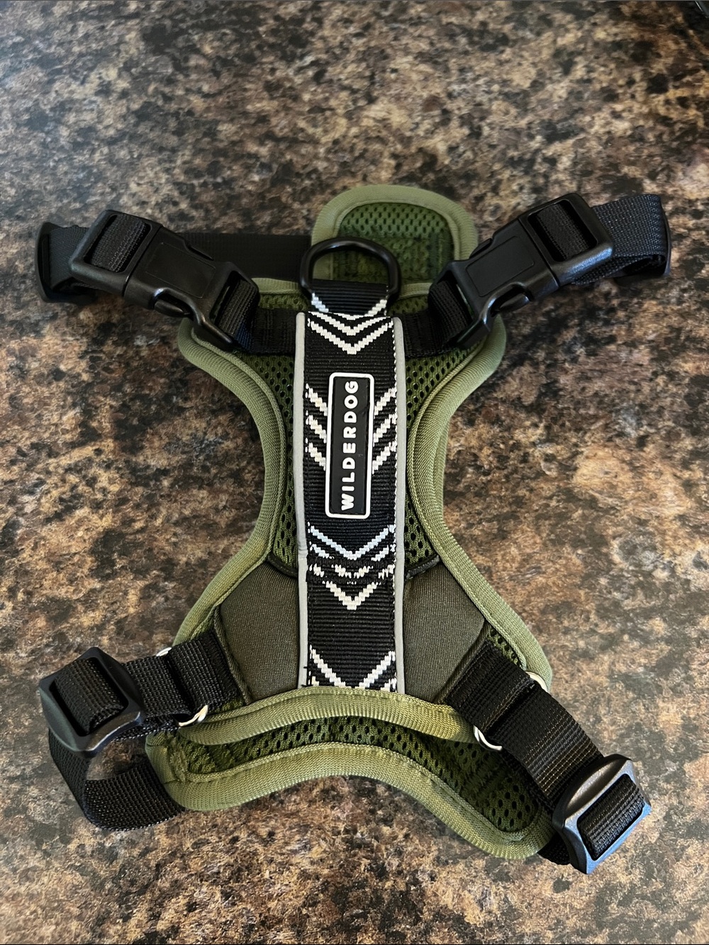Wilderdog Olive Green Padded Dog Harness